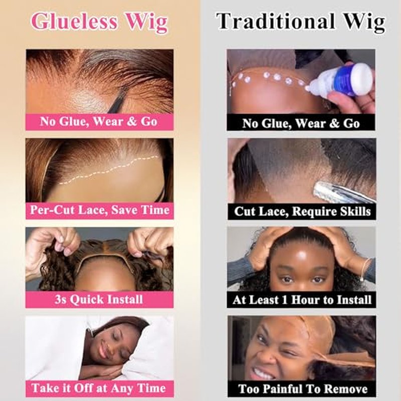 Chocolate Brown Wig Glueless Wigs Human Hair Pre Plucked Pre Cut Chocolate Brown 4x4 Hd Lace Front Wig For Black Women Colored Water Wave Wavy Curly Wig Human Hair Wear And Go Glueless Wigs #4 18inch