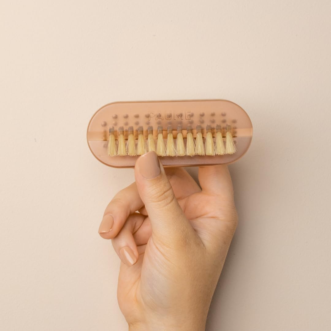PAUME Hand & Nail Brush - Natural Boar-Bristle Exfoliator for Deep-Cleaning Hands | Wooden Handle