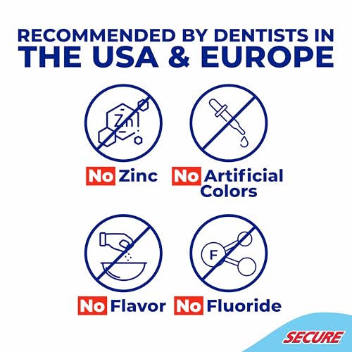 Secure Waterproof Denture Adhesive - Zinc Free - Extra Strong Hold For Upper, Lower or Partials - 1.4 oz