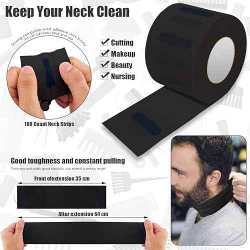 NICEMOVIC 10 in 1 Hair Cutting Barber Cape with Neck Duster Brush Barber Brush Neck Strips Hair Combs Hair Clips, Professional Barber Accessories Cleaning Supplies for Salon Haircut Styling (Black)