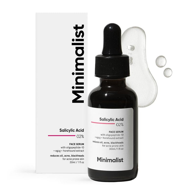 Minimalist Salicylic Acid 2% Face Serum for Acne, Oil Control & Open Pores | BHA Exfoliant for Blemish Prone Skin & Uneven Skin Tone | For Women & Men | 1Fl Oz/30ml