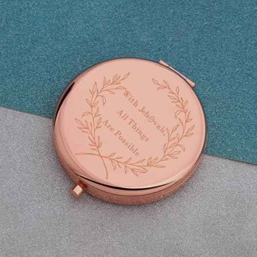 MAOFAED Bible Verse Gift, Bible Quote, Compact Mirror for Women, Christian Gift, Travel Mirror, Pocket Mirror