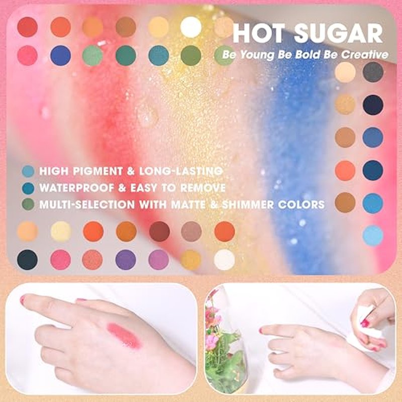 Hot Sugar Makeup Kit for Girls 10-12, Girls Makeup Set Ages 8-12, 14-16 With Aluminum Makeup Case (Purple Houndstooth)