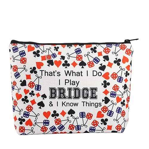 PXTIDY Lucky Bridge Casino Bag Gambler Bridge Players Gifts That What I Do I Play Bridge Gamble Travel Zipper Pouch Bridge Card Game Gift