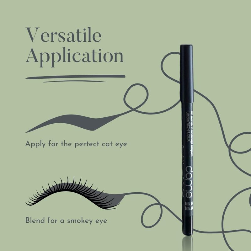 dome BEAUTY Black Gel Eye Liner Pencil - Black Eyeliner Gel for Precise Application, Long-Lasting, Smudge-Proof, Clean Beauty, Smooth Formula, Vegan, Ninja Black Eyeliner Pencil 0.05oz