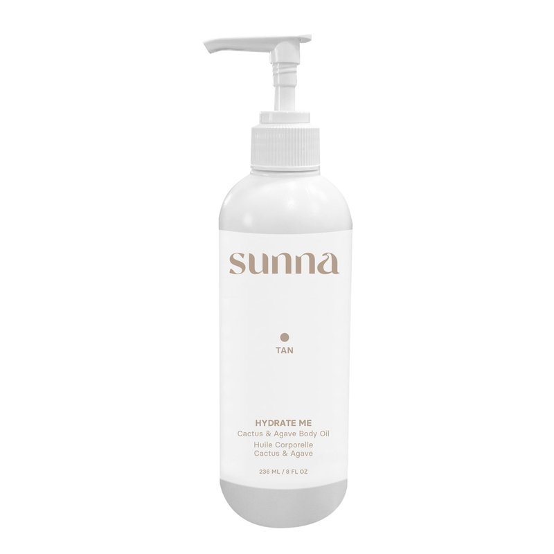 SunnaTan Hydrate Me Cactus & Agave Body Oil With Nourishing Botanicals - Non-Greasy & Fast Absorbing - Organic & Natural Ingredients - Made in Canada - 236ml