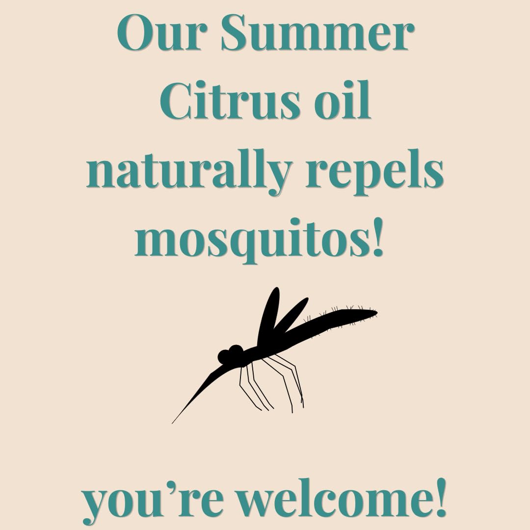 Summer Citrus Scent Body Oil - Natural Bug Repellent, Non-Greasy Moisturizer - 8 oz Vegan & Cruelty-Free for Dry Skin