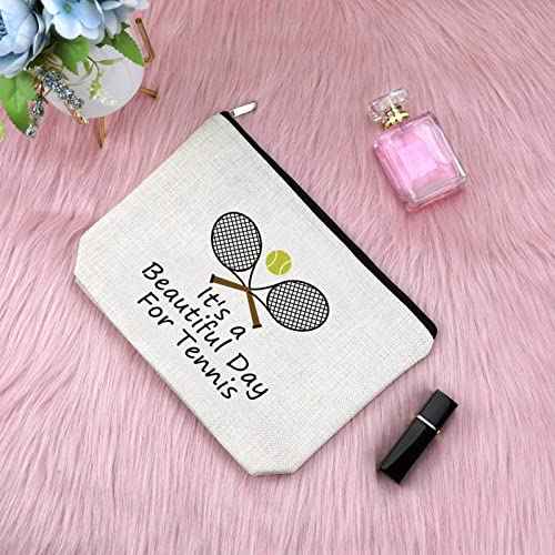Tennis Lovers Gifts Makeup Bag Inspirational Gifts for Tennis Girl Player Cosmetic Bag Team Presents for Her Funny Birthday Christmas Graduation Presents for Daughter Niece Travel Cosmetic Pouch