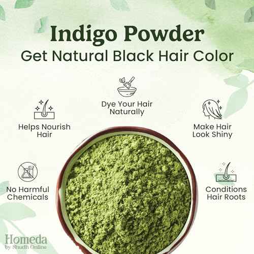 Indigo Powder for Hair Organic (7 oz - 200g) Pure Indigo Hair Dye Neela Powder, Indigofera Tinctoria Herbs - Color your Hair Black (0.45 lb)