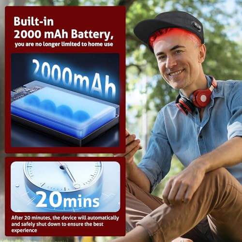 Laser Cap for Hair Growth, Wireless Red Light Therapy for Hair Growth, Strengthen Hair Roots, Hair Loss Treatment for Men and Women