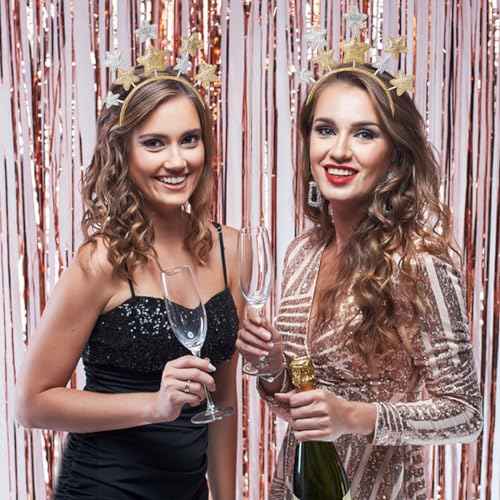 Star Headband, 2 Pieces Hairband with Gold and Silver Star Hair Hoops, Hair Accessories for Party Festival Holiday Birthday Kids Adults, One Size