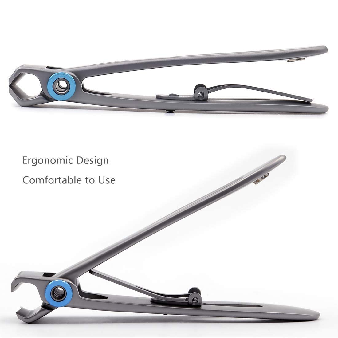 SZQHT Extra Wide Jaw Opening Nail Clippers for Thick Nails Cutter for Ingrown Toenail Clippers & Fingernails Manicure Set,Pedicure Kit,Men & Women(Silver)