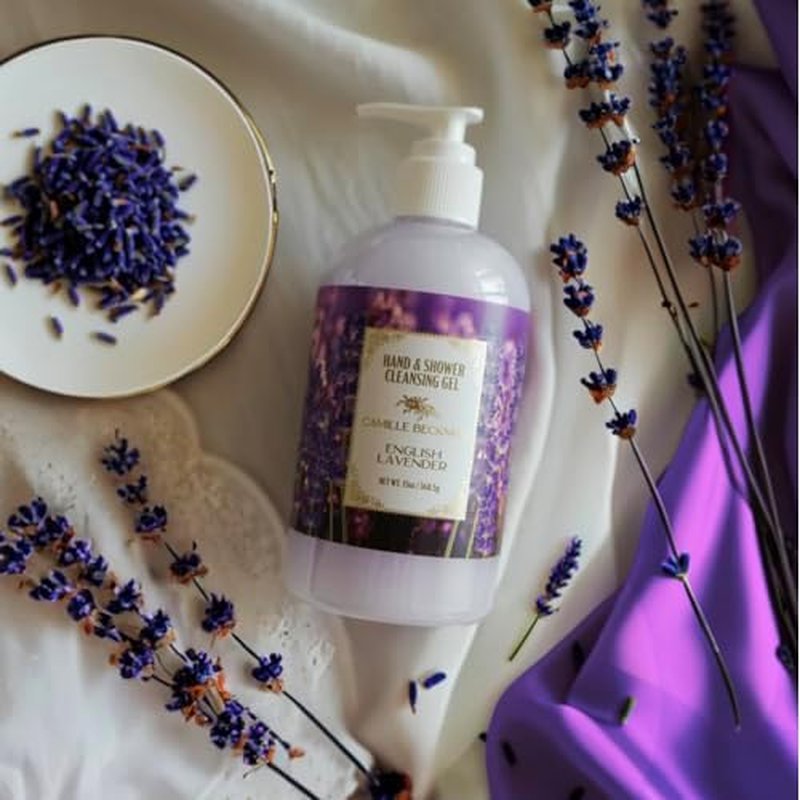 Camille Beckman English Lavender Scented Silky Body Cream, Daily Moisturizer for All Skin Types | Non-Greasy Vegan Formula to Nourish and Soften Hands and Body, 13 Ounce