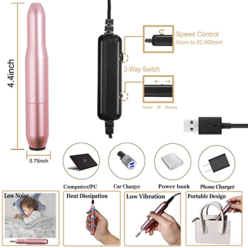 Upgrad 116 PCS Portable Electric Nail Drill Polish File Kit with 120W UV LED Nail Lamp Gel Manicure Dryer Lamp,Acrylic Nails Gel Polishing Shape Tools Supplies Set,Manicure Pedicure Nail Files DIY