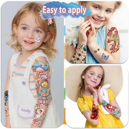 52 Pcs Temporary Tattoo for Kids Full Arm Castle Butterfly Cat Truck Dinosaur Rocket Planet Cute Animal Body Face Fake Arm Tattoos for Girls Boys Tiny Tattoo Stickers Birthday Gifts Party Supplies