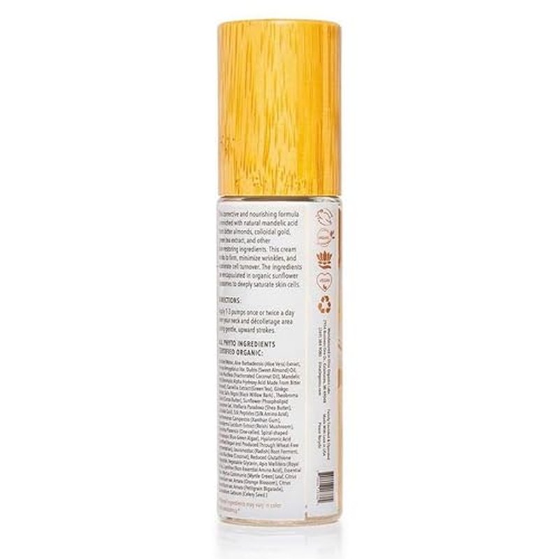 Cleopatra Neck Cream, 2oz ? Firming & Lifting Neck Moisturizer with Colloidal Gold, Silk Peptides & Green Tea ? Organic, Vegan ? Reduces Wrinkles & Improves Elasticity