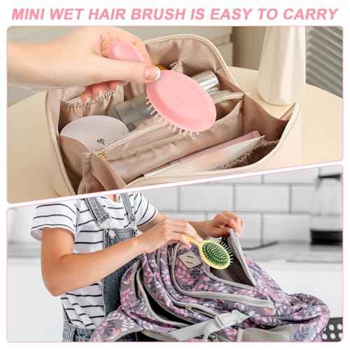 HOFASON 28 Piece Bulk Mini Wet Hair Brush, Women Bridesmaid Gift Toddler Girls Women Small Travel Detangling Brushes Set, Teen Girl Party Favors, Stocking Stuffers, 7 Colors