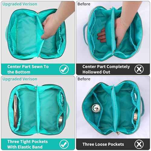 3Pcs Stoney Clover Preppy Makeup Bag, Stuff Bag Travel Makeup Cosmetic Bag, Chenille Letter Patch Open Flat Nylon Pouch, Mixed