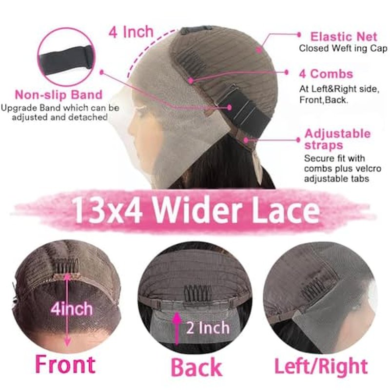 250 Density Deep Wave Lace Front Wigs Human Hair Curly Wig Wet and Wavy Lace Front Wigs Pre Plucked Frontal Wigs 26 Inch 100% Real Human Hair No Synthetic No Tangle No Shedding Triple Lifespan 3X