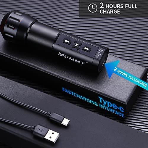 Mummy Tattoo Machine - Cordless Rotary Pen for Artists | 6H Battery,4.2mm Stroke Length,Quiet & Lightweight