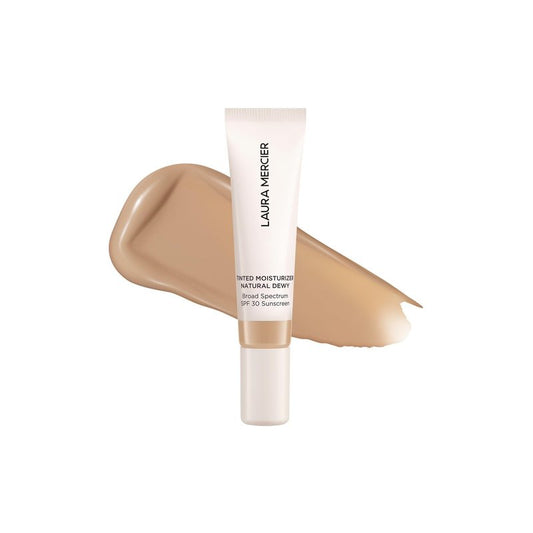 Laura Mercier Tinted Moisturizer Natural Dewy with SPF 30, 24HR+ Hydration & Longwear, Sheer to Light, Buildable Coverage, Dewy Finish, Improve Skin Tone and Texture, Skin Tint, 3N Sand Mini Size