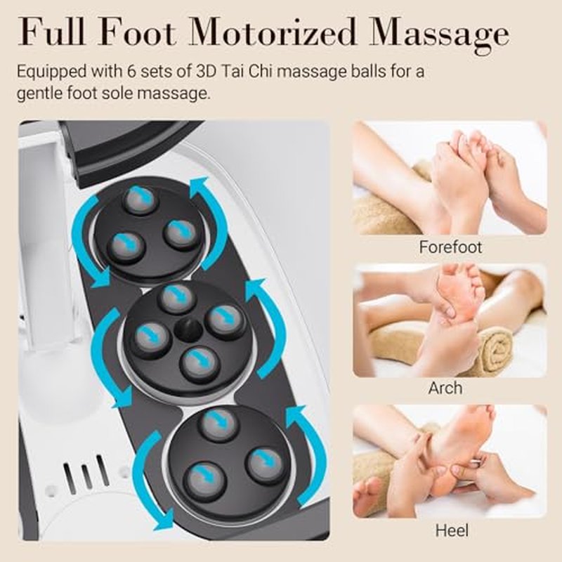 Foot Spa Bath Massager, Foot Bath with Circulation Heat, Motorized Shiatsu Massage Balls, Pedicure Soaking Tub with Waves, Remote, Handle, Feet Relief, Gifts