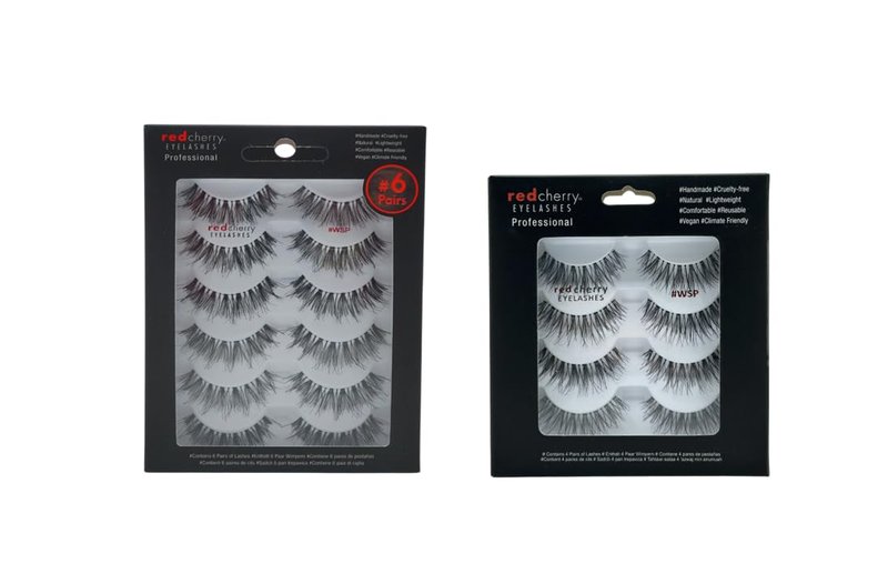 Red Cherry False Eyelashes 100% Human Hair Pack of 10 Pairs WSP