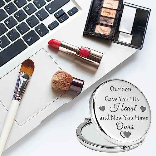 MYOSPARK Daughter in Law Compact Makeup Mirror Bride to Be Wedding Day Keepsake Gift from Mother in Law