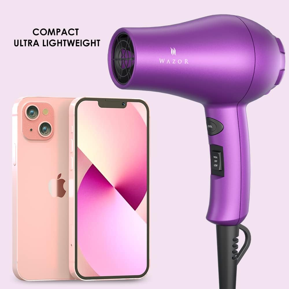 Lightweight Kids Hair Dryer - 1000W Ionic Compact Blow Dryer for Travel & RV | Perfect for Young Hair