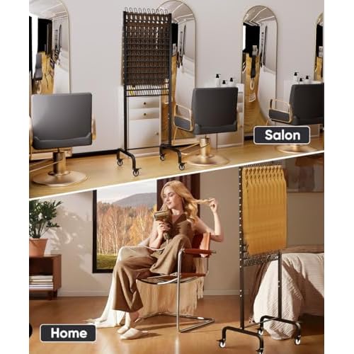 150 Pegs Braiding Hair Rack, Adjustable Hair Separator Stand with Wheels, Hair Extension Holder for Hair Stylists, Braiders, Home, Salon, Beauty School, Black