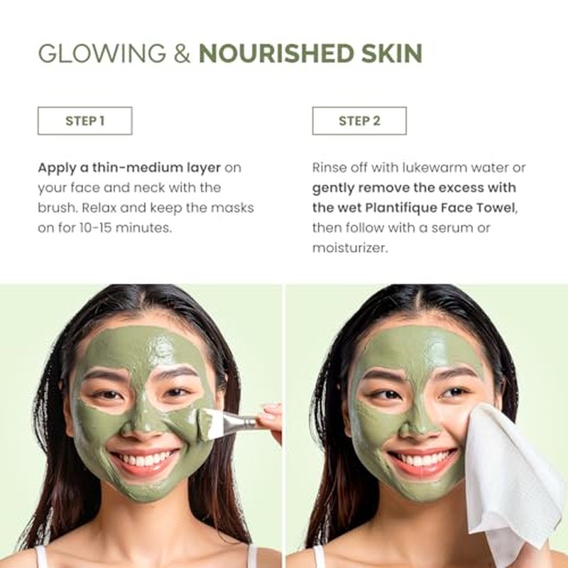 PLANTIFIQUE Korean Skincare Clay Mask ? Hydrating Mud Mask with Avocado & Superfoods, Dermatologist-Tested for Face & Body ? Vegan, 3.4 Oz/100ml