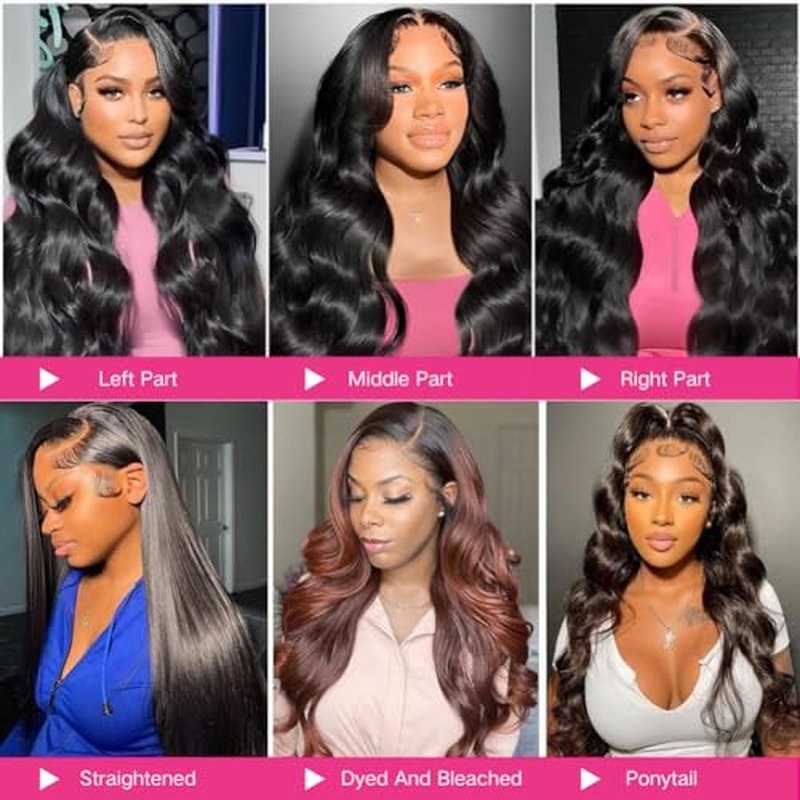 CHUDI Body Wave 13x6 HD Lace Front Wigs Human Hair 220 Density Full Frontal Wig Pre Plucked with Baby Hair 10A Glueless Wigs Human Hair for Black Women 24 Inch