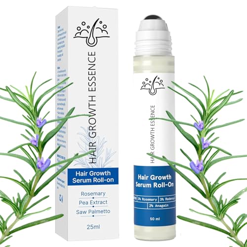Hair Growth Serum Roll On 25ml with Saw Palmetto, Rosemary & Pea Extract£¬Helps Support Thicker, Fuller Hair Appearance£¬Clean, Non-Greasy Hair Loss Support for Men & Women Pack of (1)