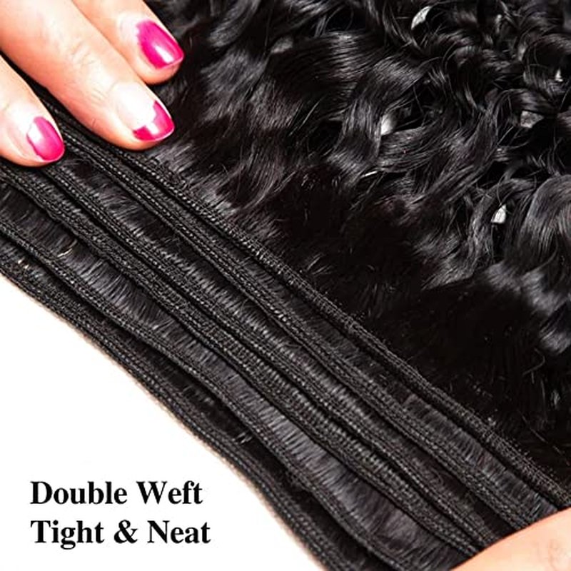 Aopusi Brazilian Hair Bundles Water Wave Virgin Remy Human Hair (18 20 22 Inch) Water Curly Wet and Wavy 3 Bundles/Lot Hair Weft Natural Color for Black Women