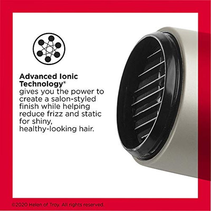 REVLON Turbo Hair Dryer with Advanced Ionic Technology, Ceramic Coating | Turbo Heat and Cold Shot Features, 1875 Watts for Fast Drying and Shine (Silver)