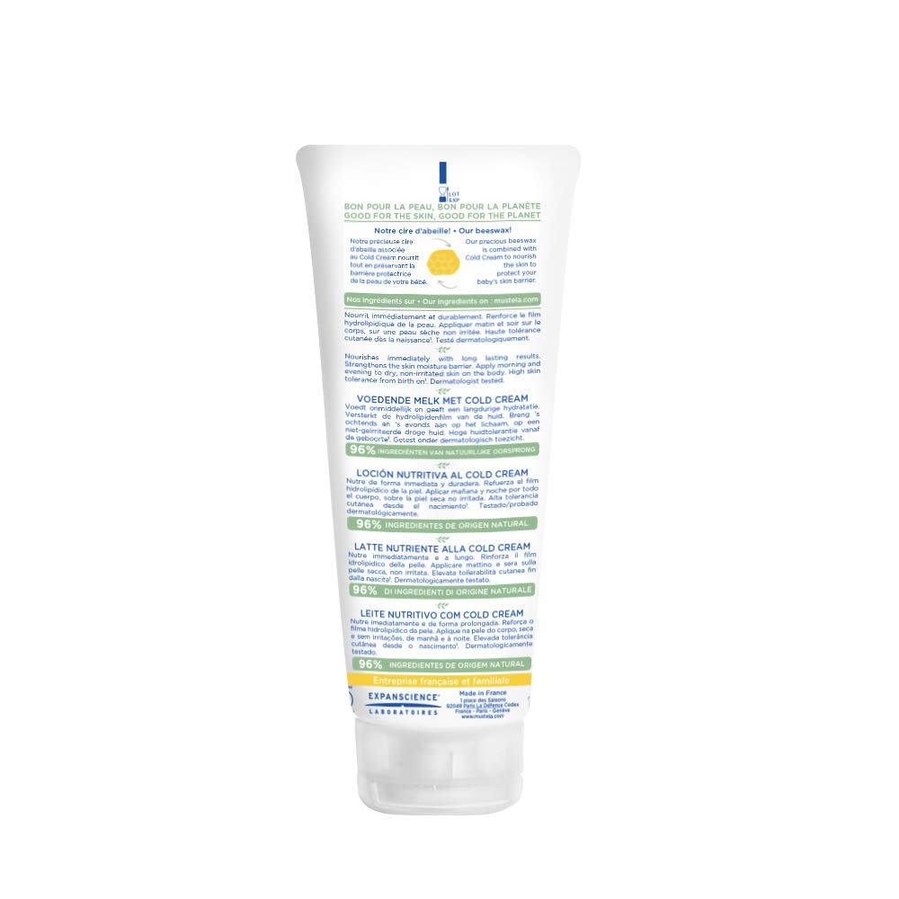 Mustela Baby Nourishing Lotion - Daily Moisturizer for Dry Skin with Avocado & Cold Cream | 6.76 fl. oz.