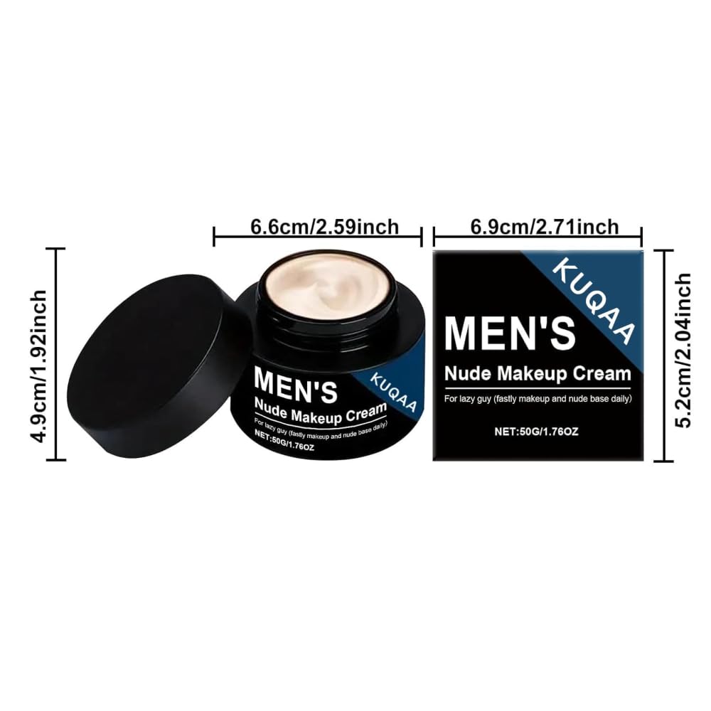 Men's Tinted Moisturizer with Shea Butter - Lightweight, Fragrance-FreeNatural-Looking Coverage, Hydrating & Oil-Free, Water & Sweat Resistant for All-Day Wear, Non-Greasy Formula (Nude Tone1.76oz)