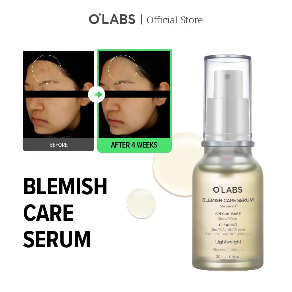 O'LABS Blemish Care Serum 30ml / 1.01 fl.oz Lightweight Facial Serum Vitamin C Stevia Water Base