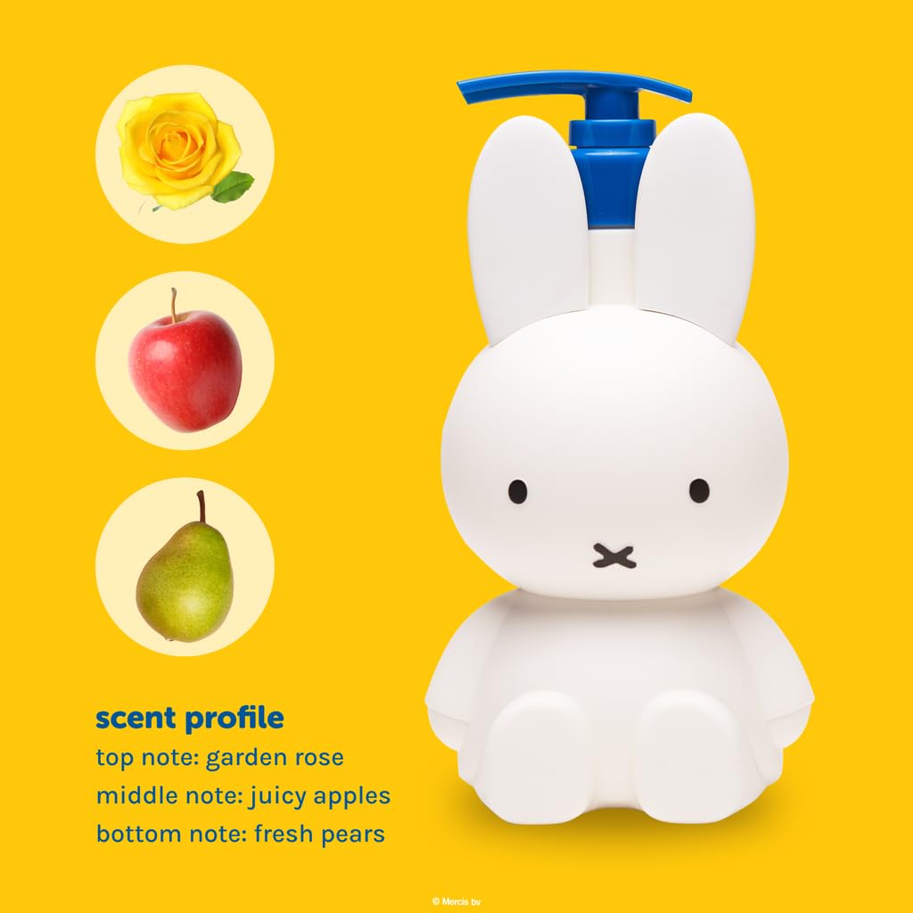 Miffy Flower Garden Shower Gel - Hydrating Body Wash with Hyaluronic Acid & Niacinamide | 340 mL