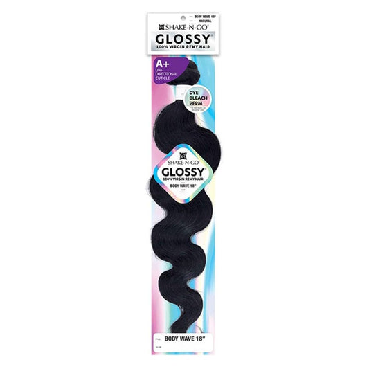 Shake N Go Virgin Remy Hair Weave Glossy Body Wave 12" (Color : Natural Black)