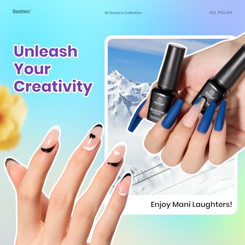 Beetles Fall Gel Nail Polish Set Vibrarnt Holiday 55 Colors Gel Polish Kit with 5 Bottles of Base Glossy Matte Top Coat UV LED Soak off Nail Polish Orange Brown Pink Green Blue Red Gifts for Women
