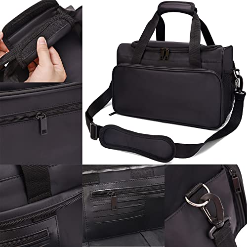 Barber Hairdressing Bag, for Solon Tools Bag Makeup Cosmetics Portable Handbag, Hair Stylist and Beauty Artist Travel Large Storage Bag(Black)
