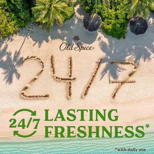 Old Spice Aluminum Free Deodorant for Men, 24/7 Lasting Freshness & Long Lasting Scent, 24/7 Sweat & Odor Protection, Fiji with Palm Tree + Coconut Scent, 3.0 oz