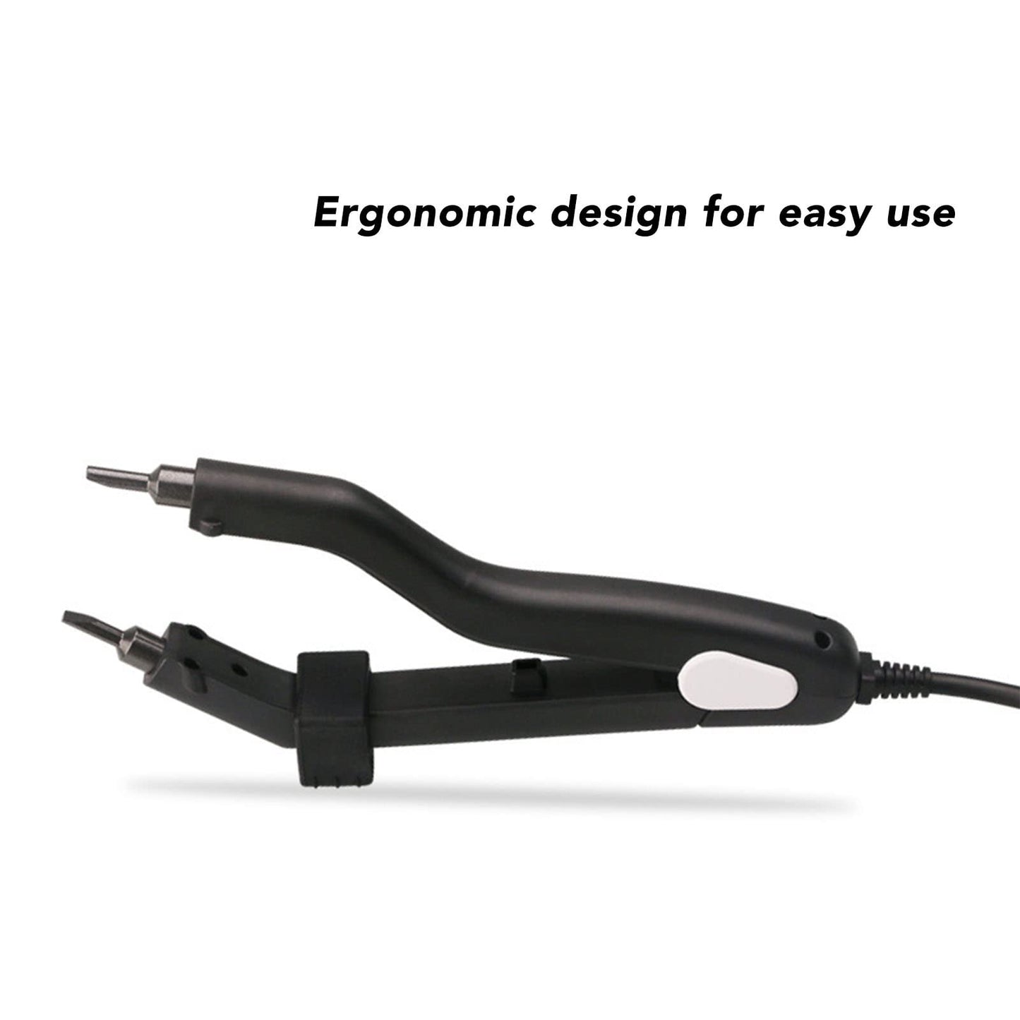 Professional Hair Extensions Tool Adjustable Temperature Hair Extensions Connector Tool Heat Iron Connector (Black) (US Plug)