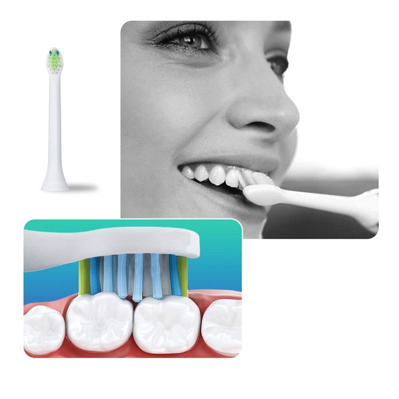 Replacement Compact Brush Heads, Compatible with Philips Sonicare Diamond Clean Toothbrush - 4 Pack