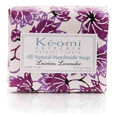 Organic Luxury Handmade 4 Bar Soap Gift Set by KEOMI NATURALS - Gift Boxed & Ready to Give - PAMPER THEM w/LUXURY WHILE LIFTING THEIR SPIRITS