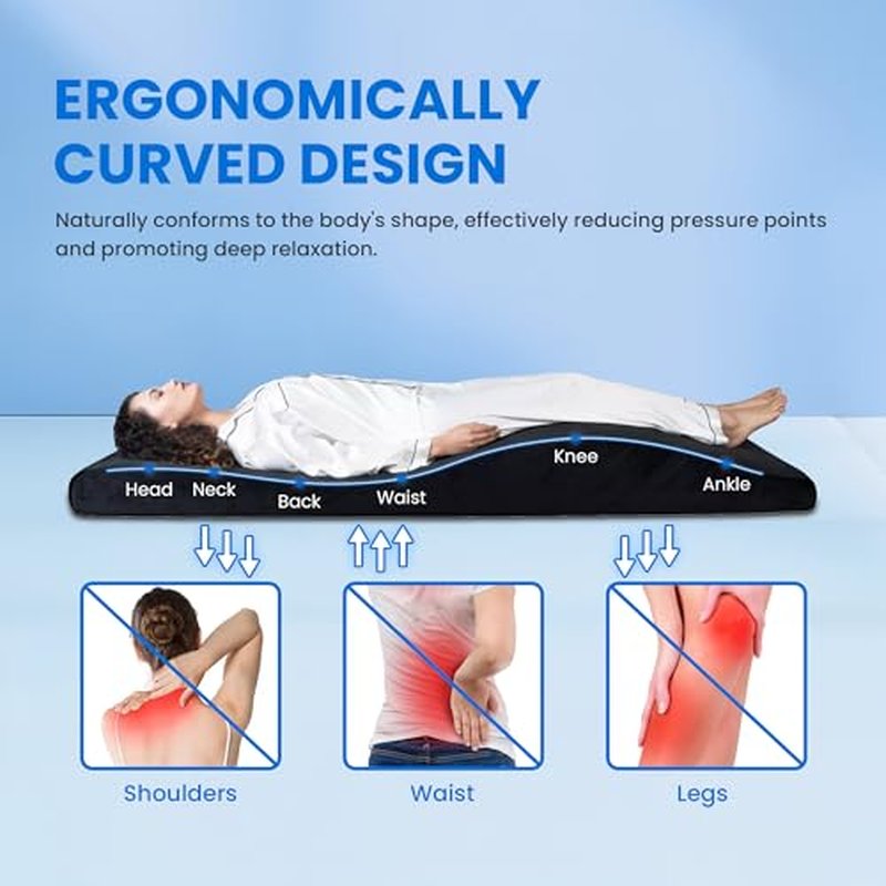 Lash Bed Foam Topper, Massage Table High-Density Foam Mattress, Ergonomic Curved Lash Bed Topper Cushion for Beauty Salon