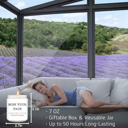 Homsolver Gifts for Women, Men, Friends, Sister, Bestie, Christmas Birthday Candles for Her Him, Unique Friendship Gift for Friend, Miss Your Face Scented Candle