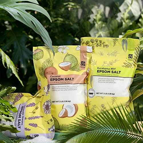 Epsom Salt for Soaking, 9 lb Scented Bath Salts for Women, Lavender & Eucalyptus & Coconut, Epsom Salt Bulk Bath Spa Set Gifts for Women, Mother's Day Gifts, 3lb (Pack of 3)