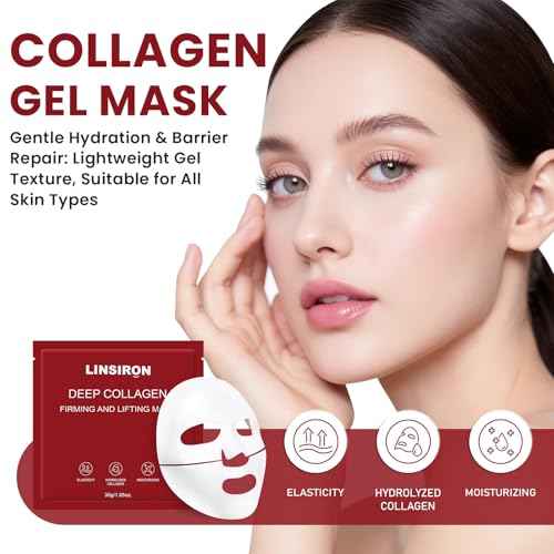 Bio-Collagen Face Masks, Deep Hydrating Sheet Overnight Face Mask, Facial Treatments and Masks for Women, Korean Skincare, Moisturizing and Firming for Girl, 24 Pack